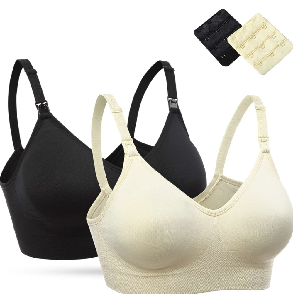 Nursing bra 2 pack / off white & black / L